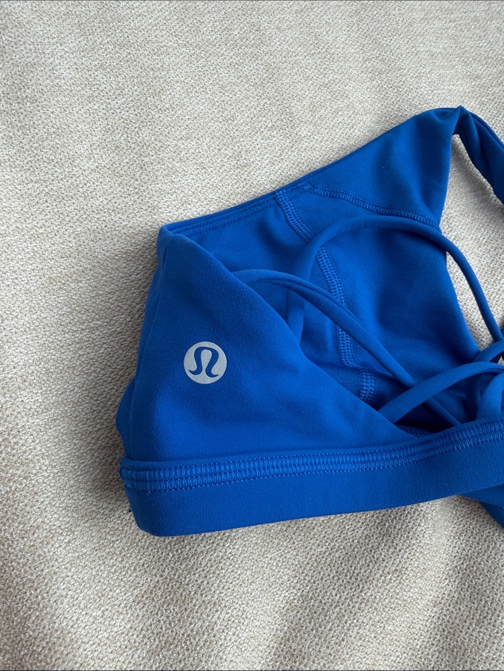 Lululemon strappy back Cerulean blue sports bra - Picture 3 of 4